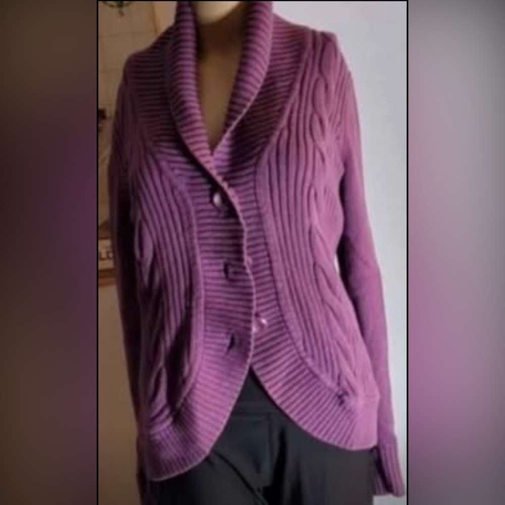 Bass Women's Plum Button-Up Cardigan